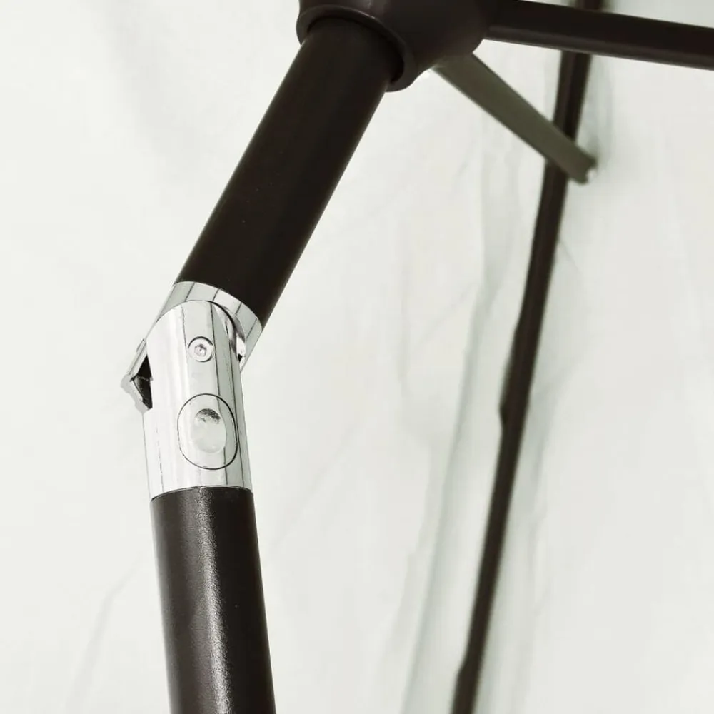 vidaXL Sombrilla con palo de acero blanca arena 3 m Blanco Outlet
