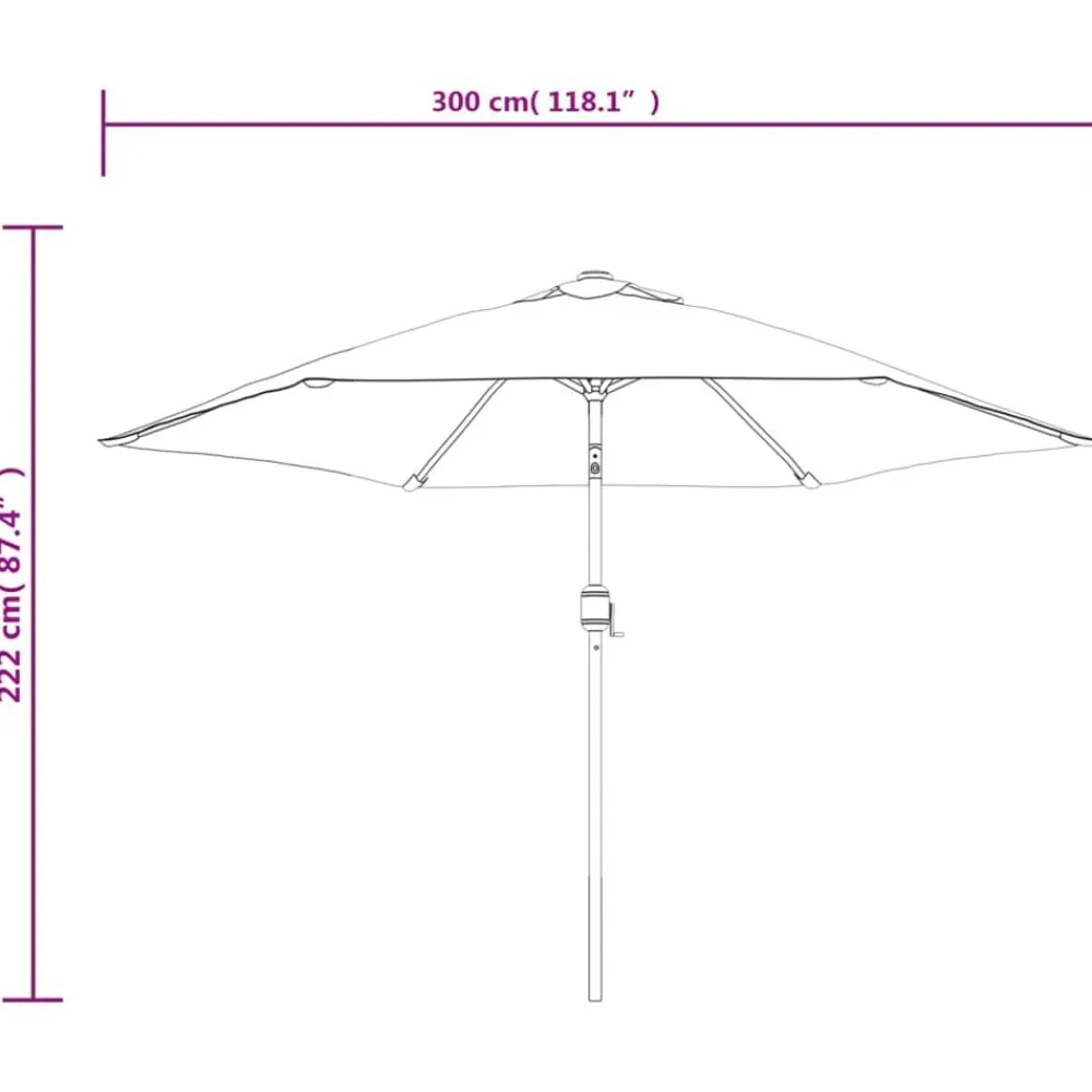 vidaXL Sombrilla con palo de acero blanca arena 3 m Blanco Outlet