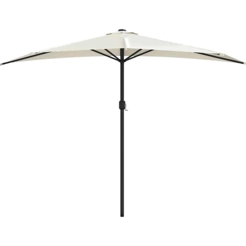 vidaXL Jardín-Sombrilla de balcón semicircular palo aluminio arena 300x155cm