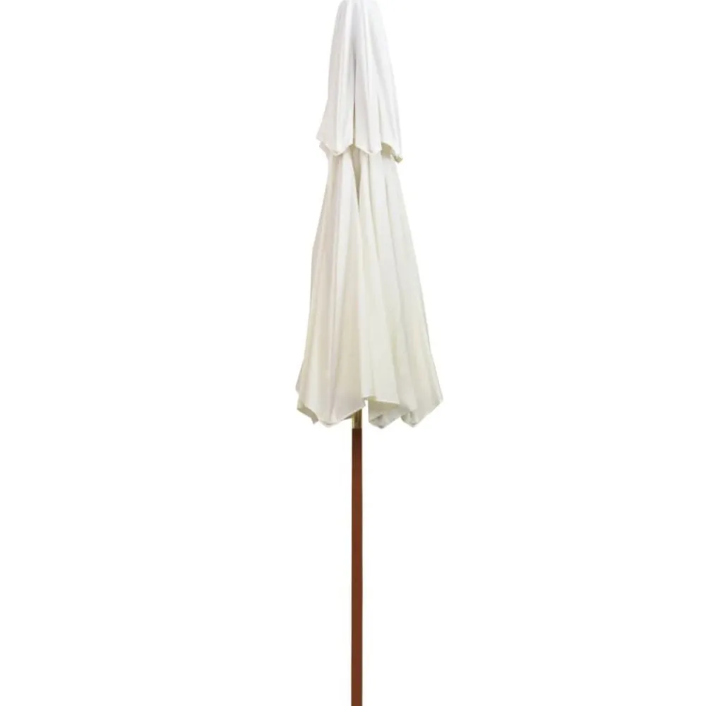 vidaXL Jardín-Sombrilla de dos niveles palo de madera blanco 270x270 cm