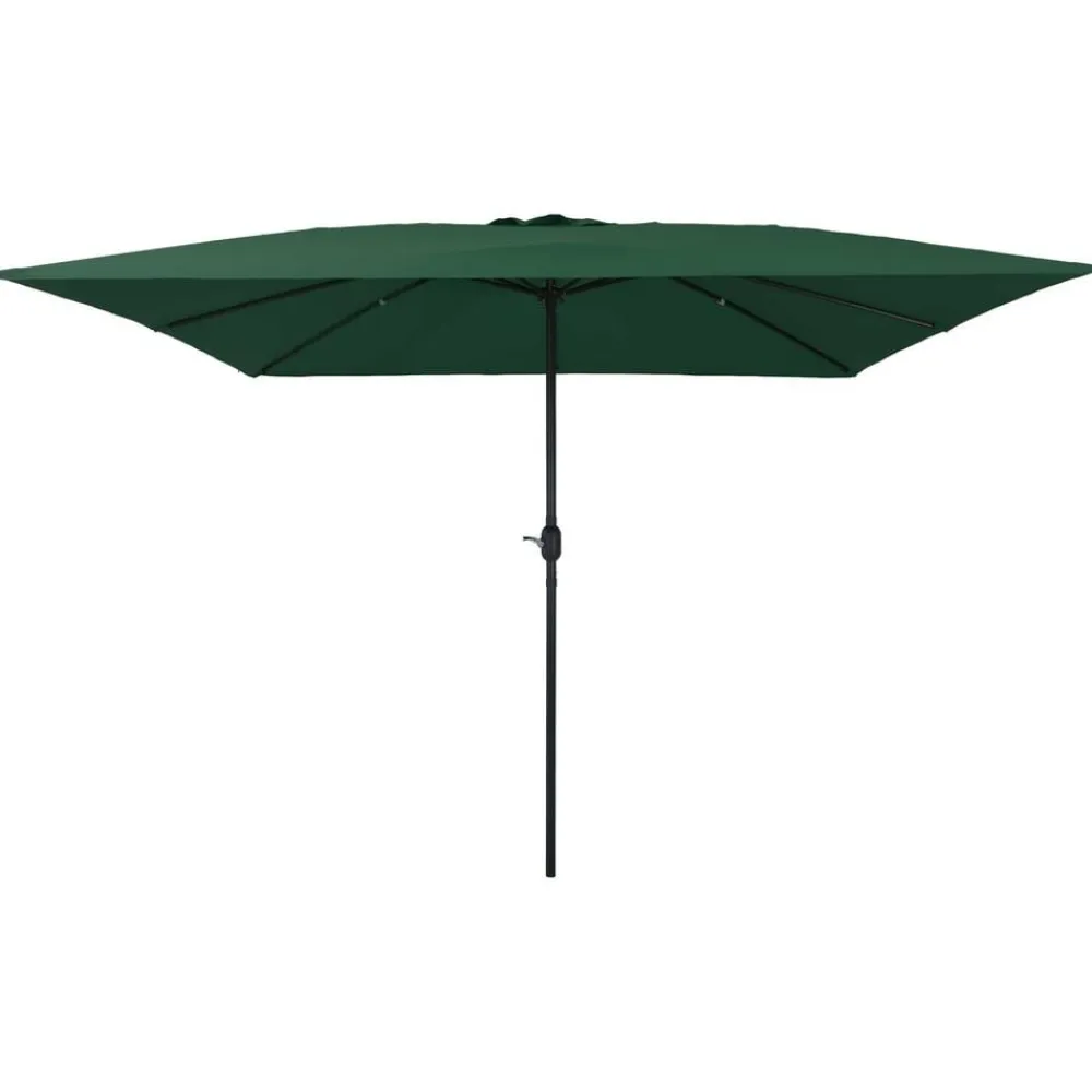 vidaXL Sombrilla de jardín 295 x 295 x 245 cm Poliéster y Acero Verde Clearance