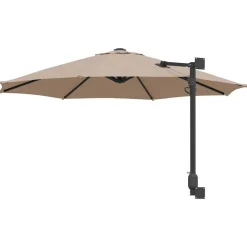 vidaXL Sombrilla de jardín 248 x 248 x 148 cm Poliéster y Acero Taupé New