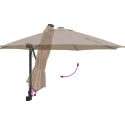 vidaXL Sombrilla de jardín 248 x 248 x 148 cm Poliéster y Acero Taupé New