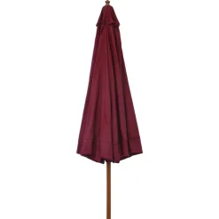 vidaXL Sombrilla de jardín con palo de madera color 330 cm Burdeos New