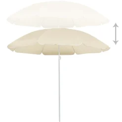vidaXL Sombrilla de jardín con palo de acero 180 cm Arena Outlet