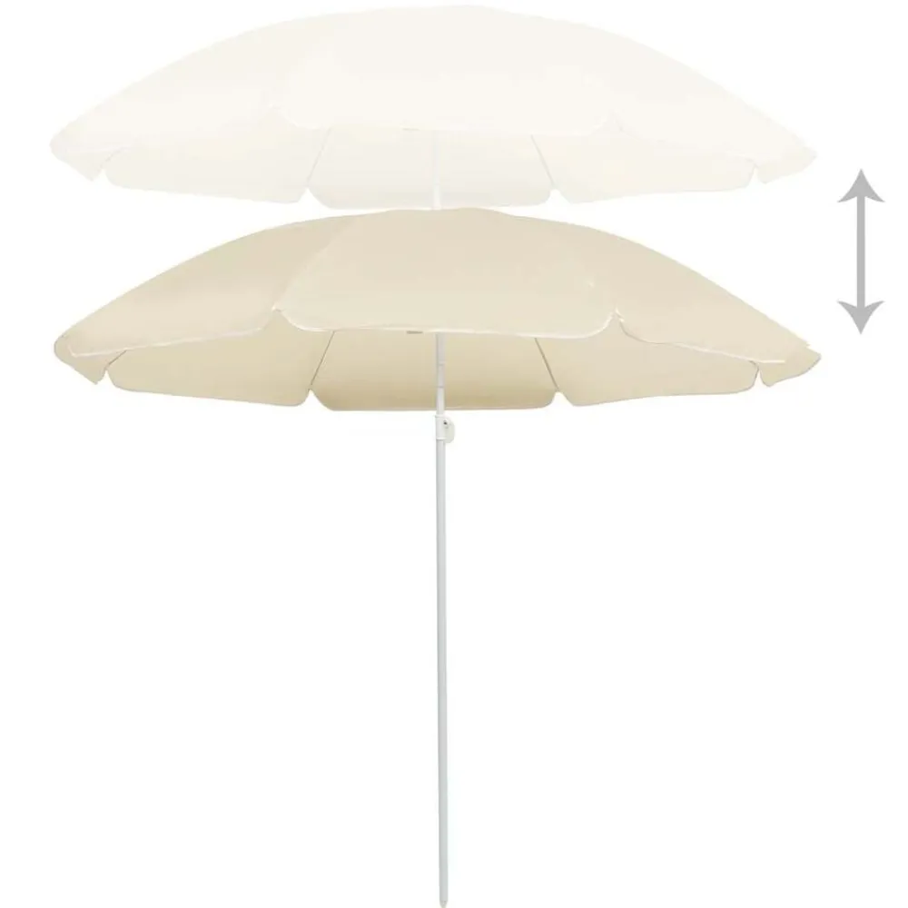 vidaXL Sombrilla de jardín con palo de acero 180 cm Arena Outlet