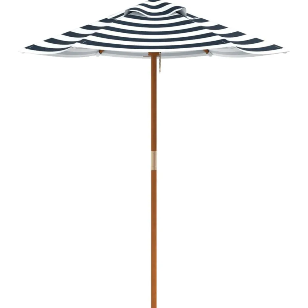 vidaXL Sombrilla de jardín para niños con poste de madera Ø120x140 cm Azul y blanco New