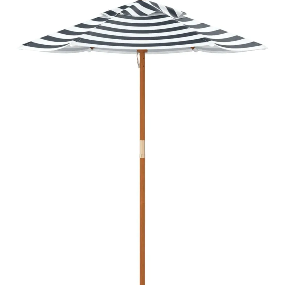 vidaXL Sombrilla de jardín para niños con poste de madera Ø120x140 cm Azul y blanco New