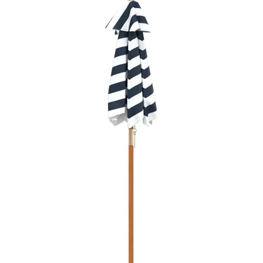 vidaXL Sombrilla de jardín para niños con poste de madera Ø120x140 cm Azul y blanco New