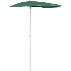 vidaXL Sombrilla de jardín semicircular con palo 180x90 cm Verde Hot