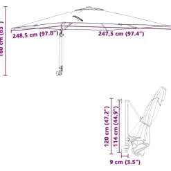 vidaXL Sombrilla de jardín 248,5 x 247,5 x 160 cm Arena Sale