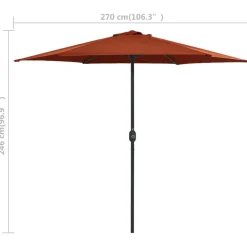 vidaXL Jardín-Sombrilla de jardín con palo de aluminio 270x246 cm