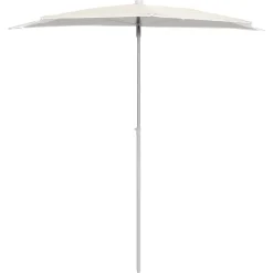 vidaXL Sombrilla de jardín semicircular con palo 180x90 cm Arena