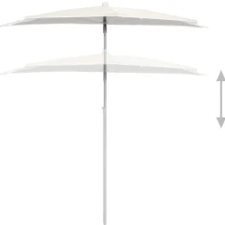 vidaXL Sombrilla de jardín semicircular con palo 180x90 cm Arena