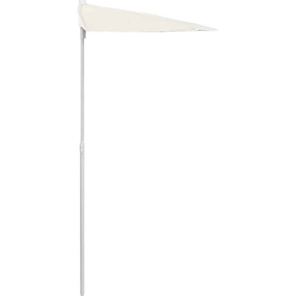 vidaXL Sombrilla de jardín semicircular con palo 180x90 cm Arena