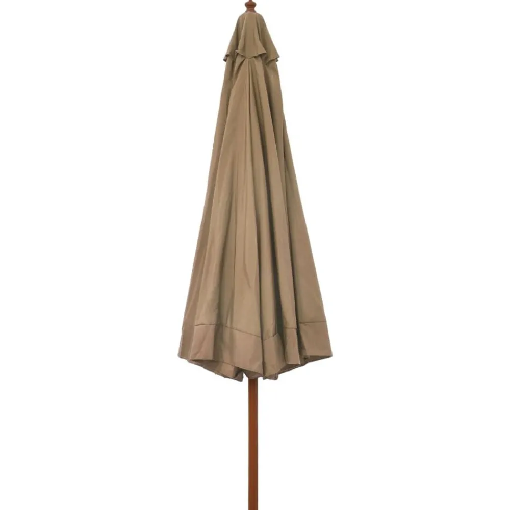 vidaXL Sombrilla de jardín con palo de madera gris topo 330 cm Taupé