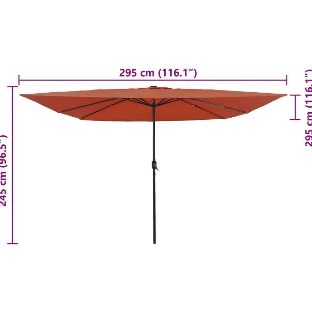 vidaXL Sombrilla de jardín 295 x 295 x 245 cm Terracota Hot