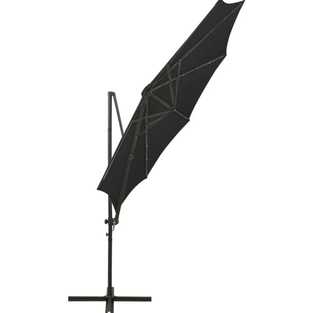 vidaXL Jardín-Sombrilla de jardín voladiza con palo y luces LED 300 cm