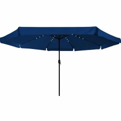 vidaXL Jardín-Sombrilla de jardín Azul azur 395 x 395 x 245 cm Poliéster