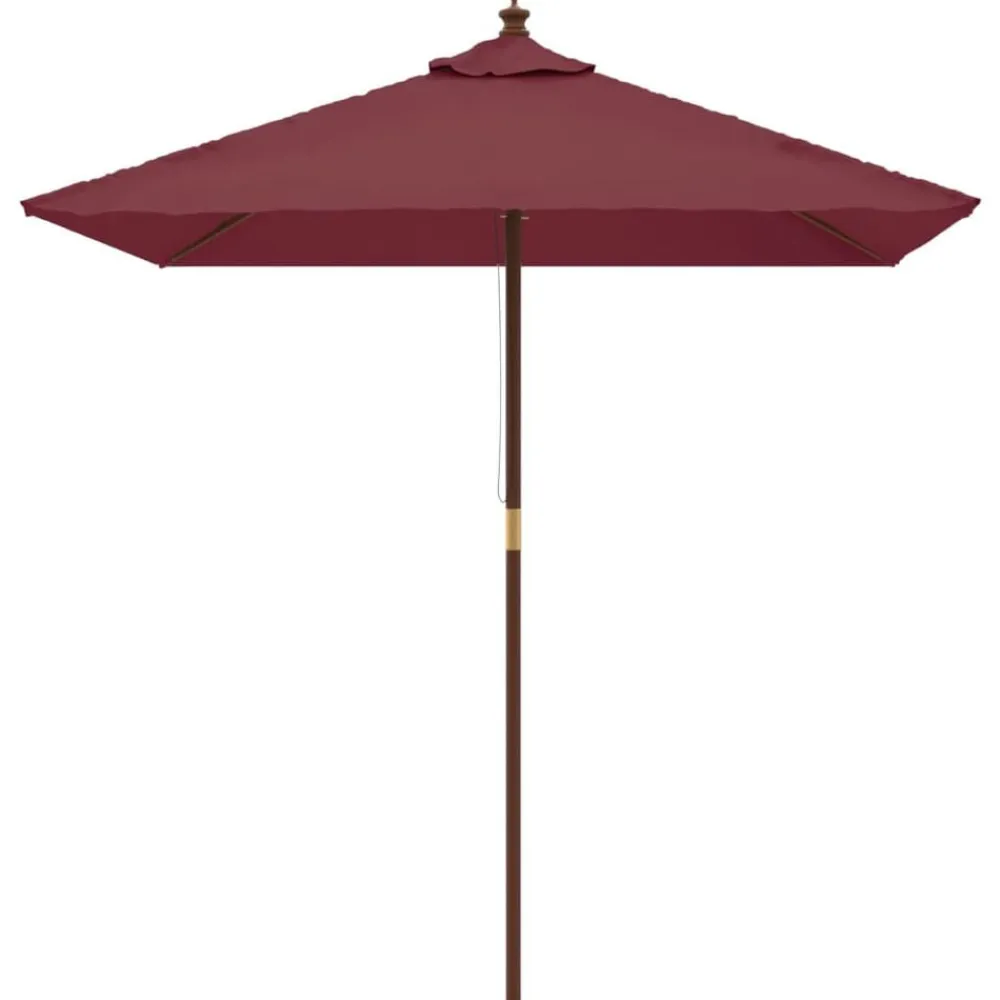 vidaXL Sombrilla de jardín poste de madera burdeos 198x198x231 cm Rojo Best