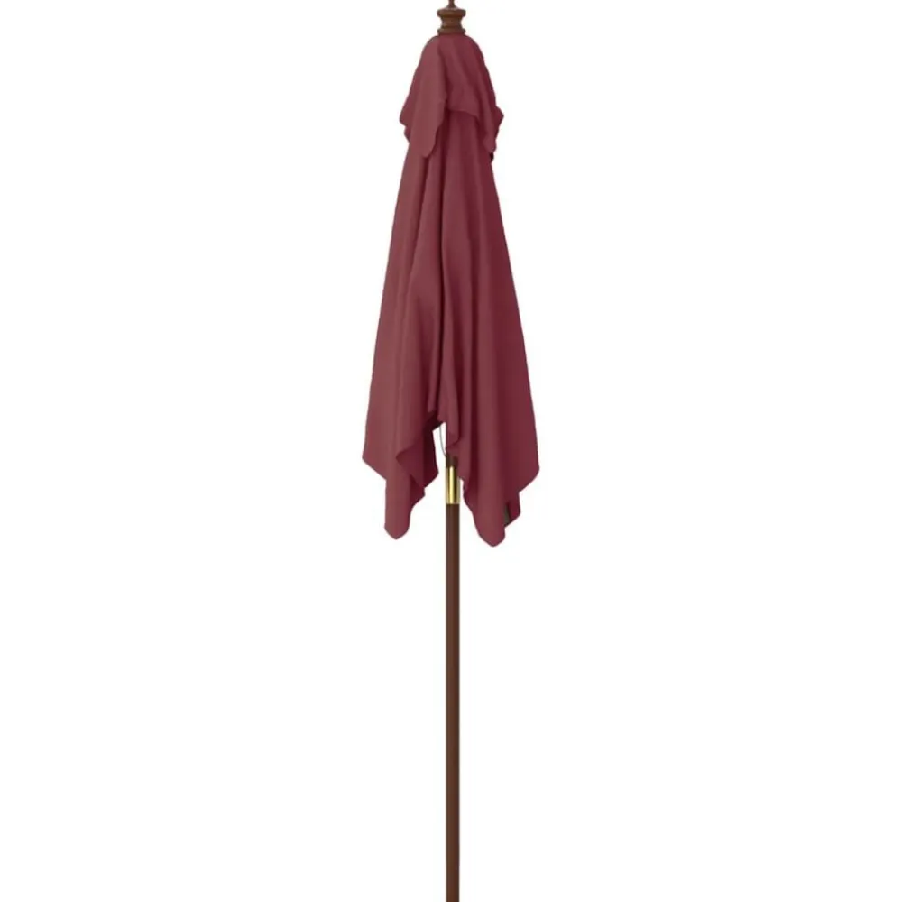 vidaXL Sombrilla de jardín poste de madera burdeos 198x198x231 cm Rojo Best