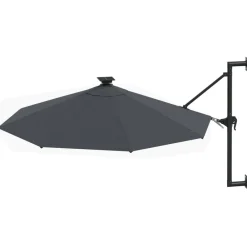 vidaXL Jardín-Sombrilla de jardín de pared con luces LED 300 cm