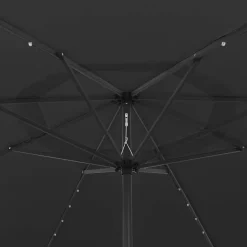 vidaXL Sombrilla de jardín con luces LED 400 cm Negro
