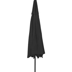 vidaXL Sombrilla de jardín con luces LED 400 cm Negro