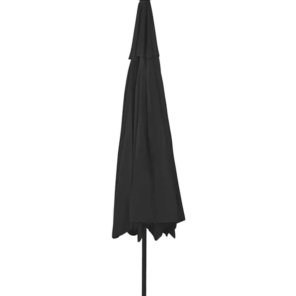 vidaXL Sombrilla de jardín con luces LED 400 cm Negro