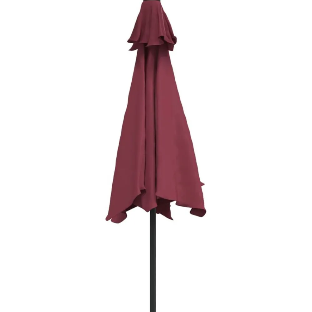 vidaXL Sombrilla de jardín con palo de metal burdeos 300 cm Rojo Hot