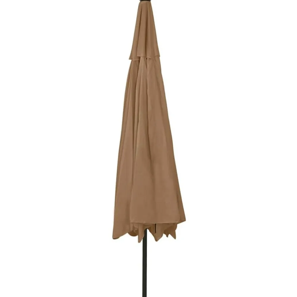 vidaXL Jardín-Sombrilla de jardín con luces LED gris taupe 400 cm