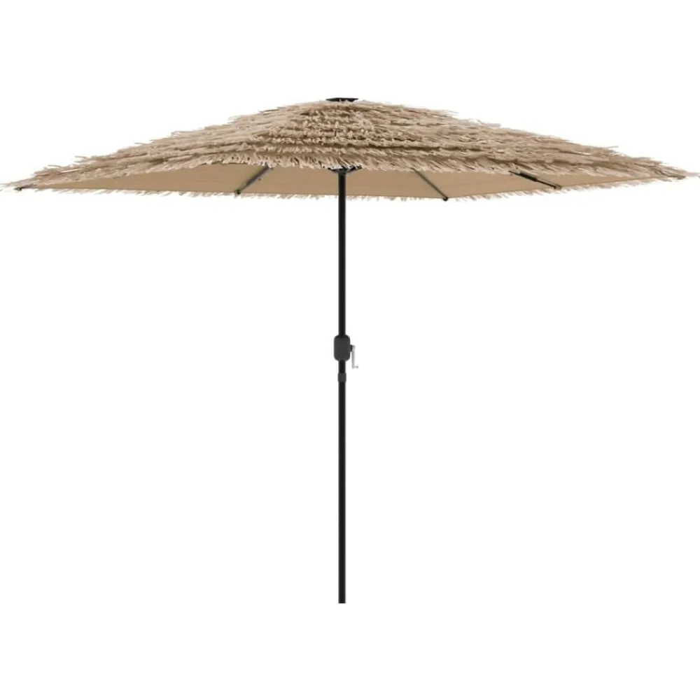 vidaXL Jardín-Sombrilla de jardín con LEDs poste acero marrón 248x248x248 cm