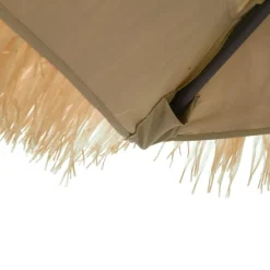 vidaXL Jardín-Sombrilla de jardín con LEDs poste acero marrón 248x248x248 cm