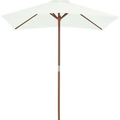 vidaXL Sombrilla de jardín con palo de madera 150x200 cm Arena Best