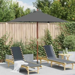 vidaXL Jardín-Sombrilla de jardín con palo de madera 150x200 cm
