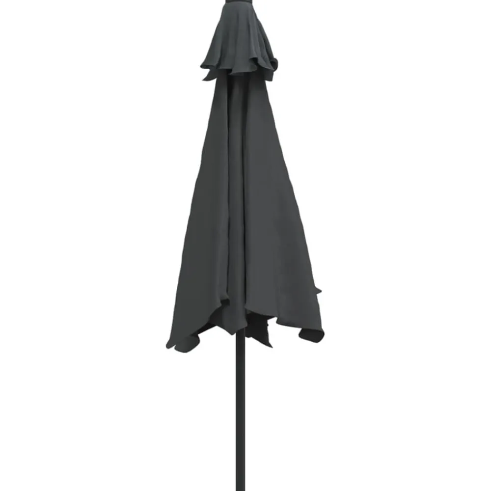 vidaXL Sombrilla de jardín con luces LED palo de acero 300cm Antracita Hot