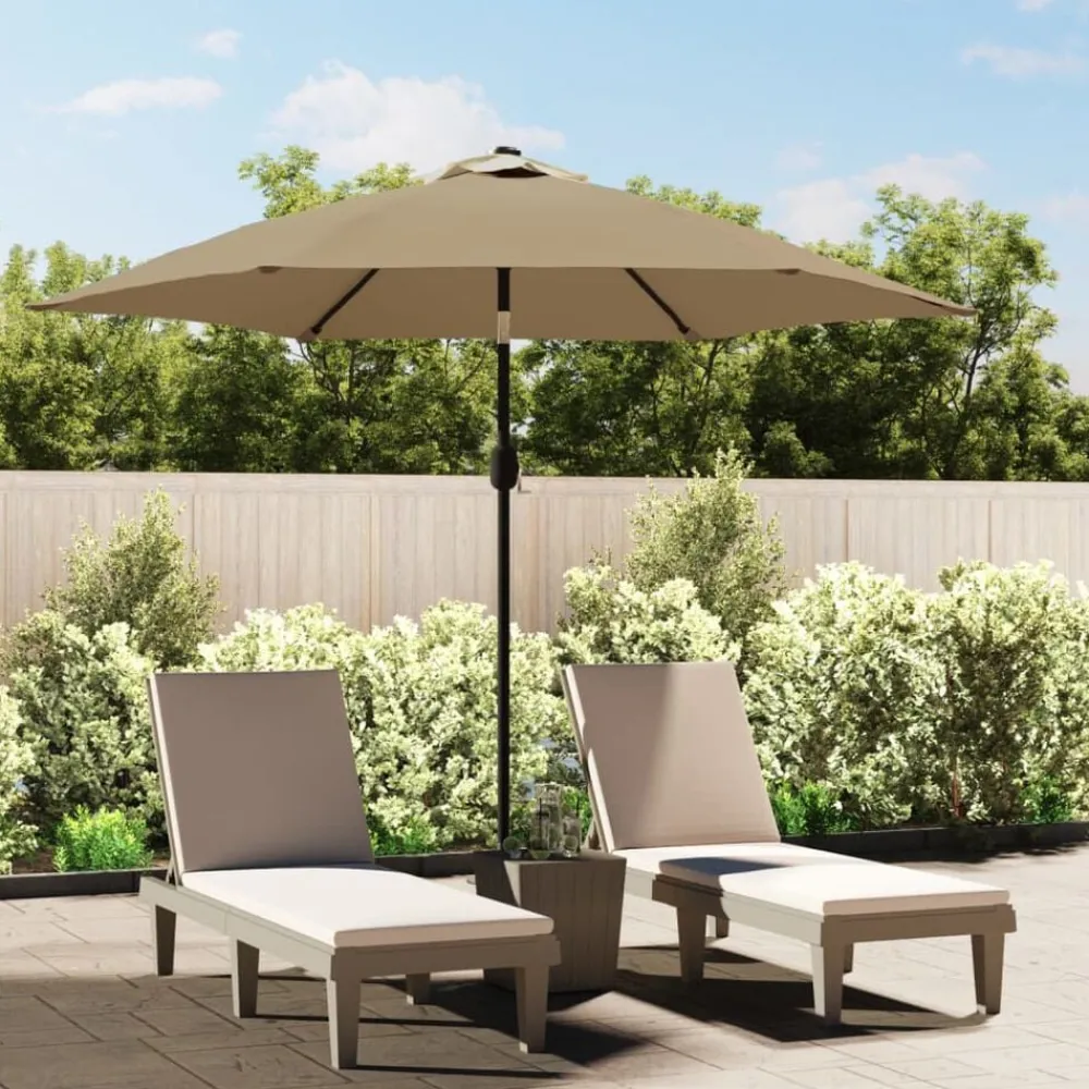 vidaXL Sombrilla de jardín con palo de metal taupe 300 cm Taupé Online