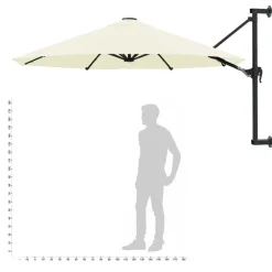 vidaXL Jardín-Sombrilla de pared con barra de metal 300 cm