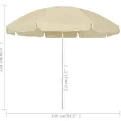 vidaXL Jardín-Sombrilla de playa amarillo 240 cm