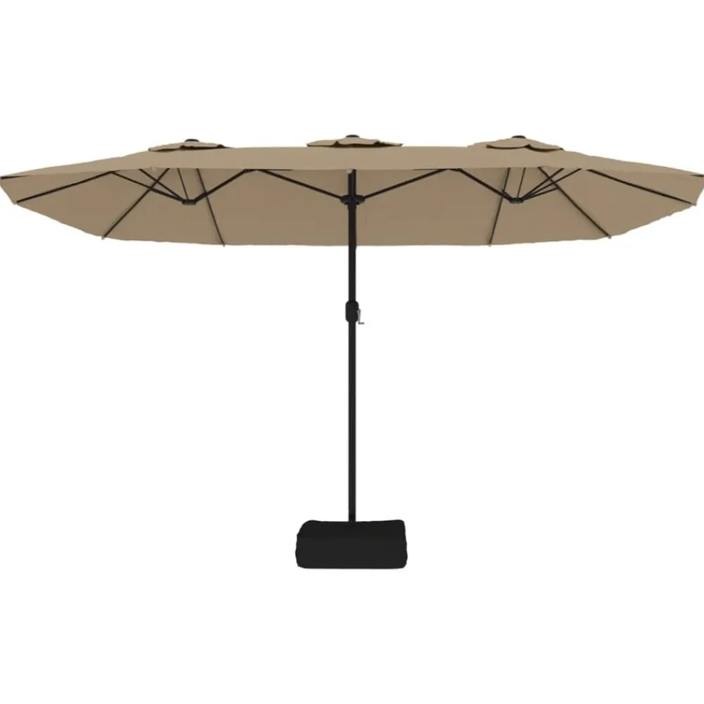 vidaXL Jardín-Sombrilla doble gris taupe 449x265 cm