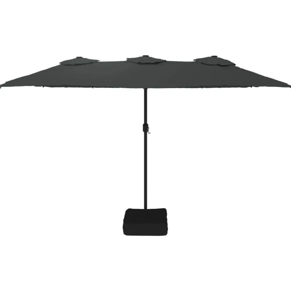 vidaXL Sombrilla doble gris 449x265 cm Antracita New