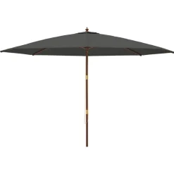 vidaXL Sombrilla jardín con poste de madera gris 400x273 cm Antracita Online
