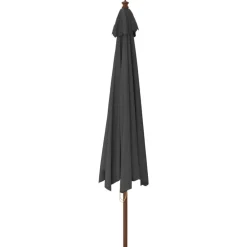 vidaXL Sombrilla jardín con poste de madera gris 400x273 cm Antracita Online