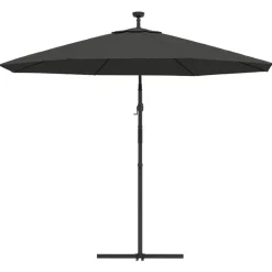 vidaXL Jardín-Sombrilla voladiza con luces LED y poste acero 300 cm