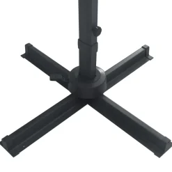 vidaXL Jardín-Sombrilla voladiza jardín luces LED poste aluminio taupe 4x3 m