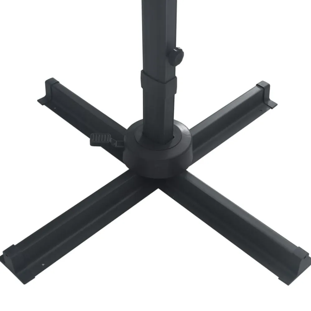 vidaXL Jardín-Sombrilla voladiza jardín luces LED poste aluminio taupe 4x3 m