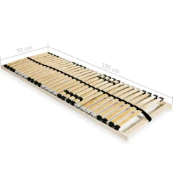 vidaXL Somier de láminas sin colchón con 28 listones 7 zonas 70x200 cm Online
