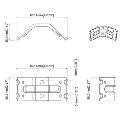 vidaXL Accesorios De Bricolaje-Soporte 2 pcs Recubierto de zinc 106 x 55 x 1,5mm Acero