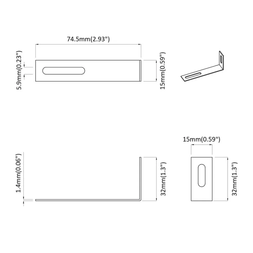 vidaXL Accesorios De Bricolaje-Soporte anti-vuelco 2 pcs Plateado 74,5 x 15 x 32 mm Hierro