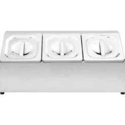 vidaXL Cocina Y Comedor-Soporte bandeja Gastronorm con 3 bandejas 1/6 acero inoxidable
